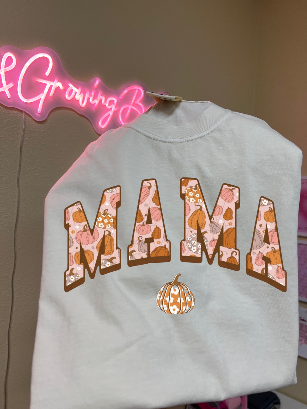 Floral Pumpkins Mama Tee