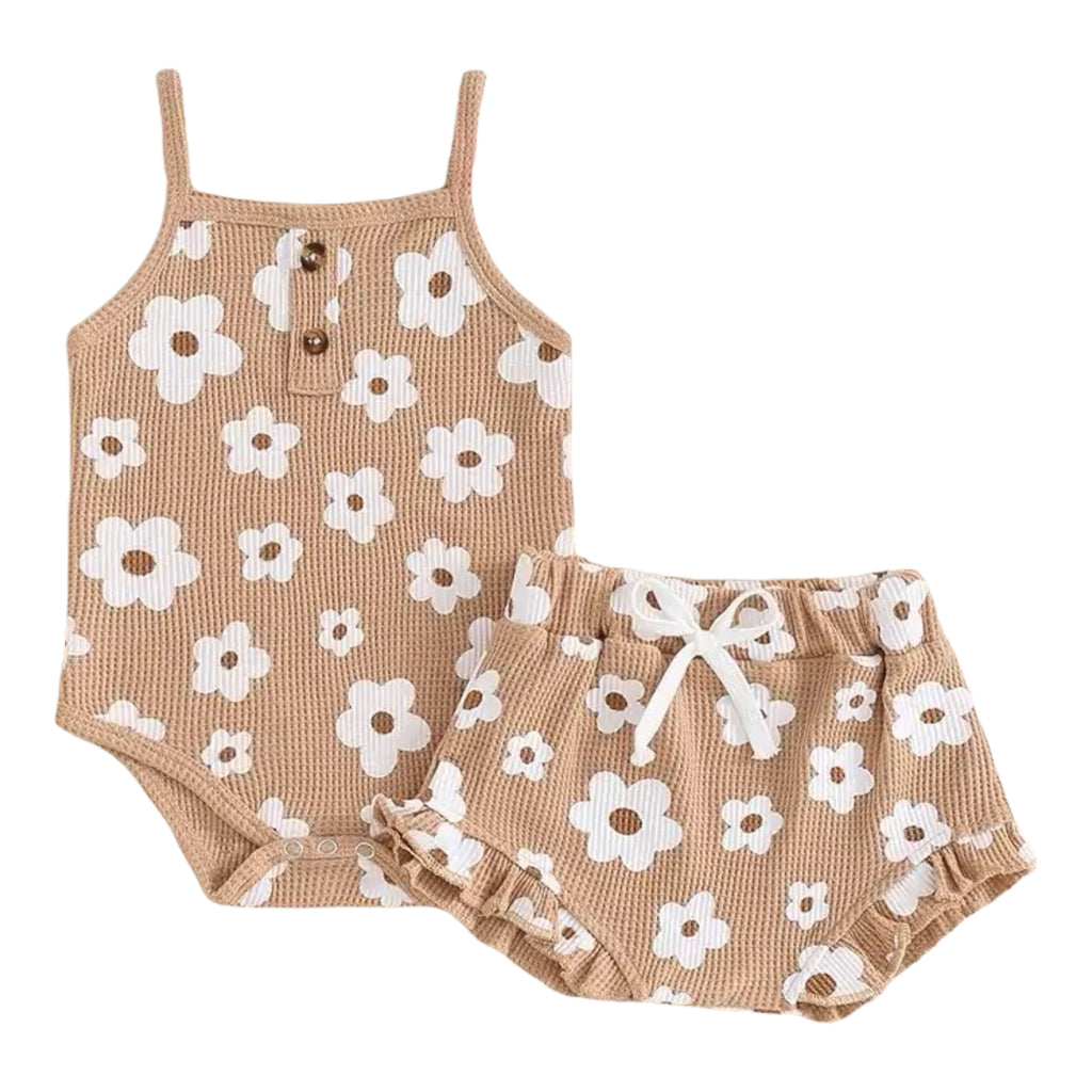 Waffle Floral Bodysuit + Bloomers