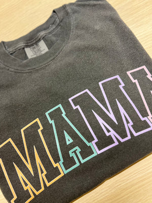 Mama Color Block Middie Tee