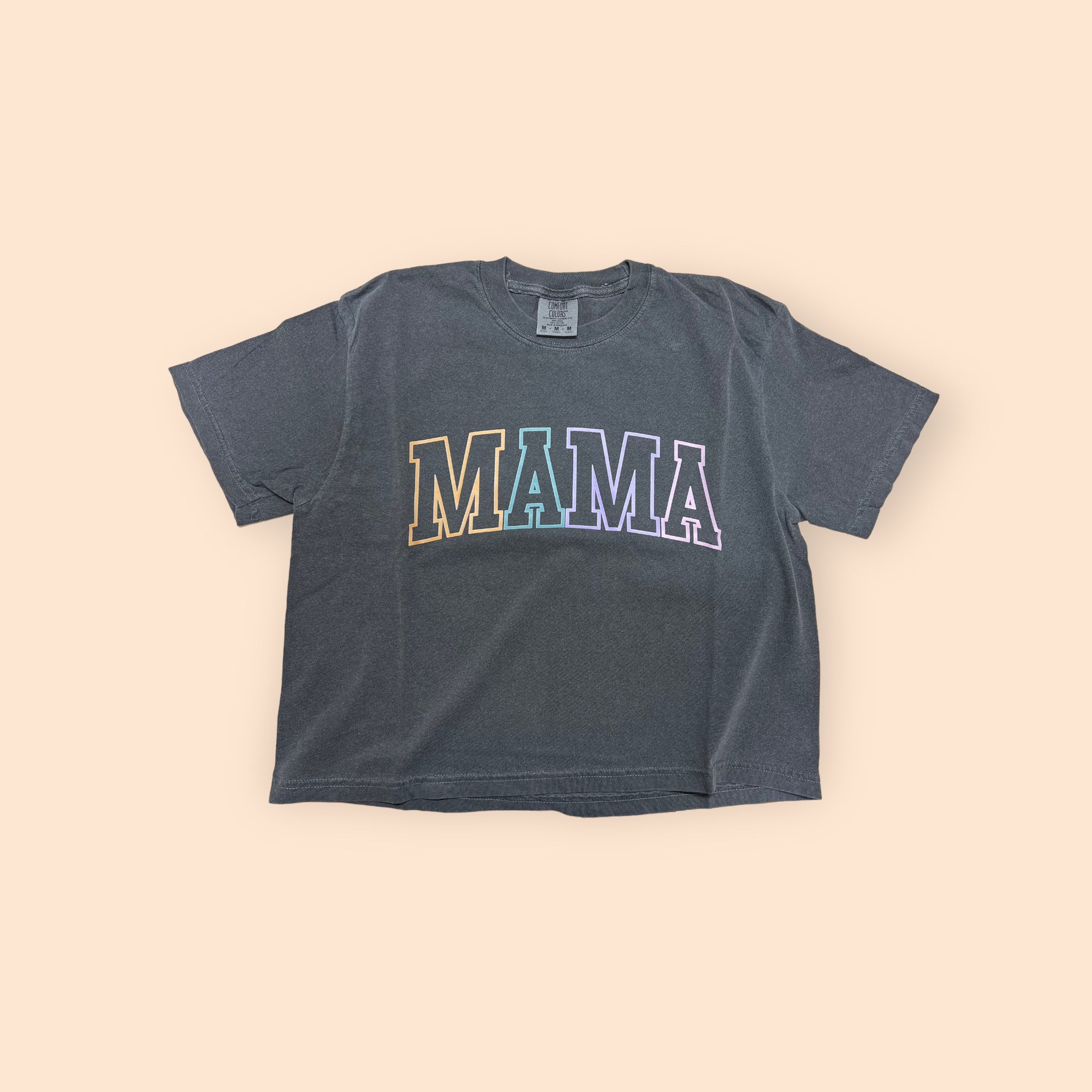 Mama Color Block Middie Tee