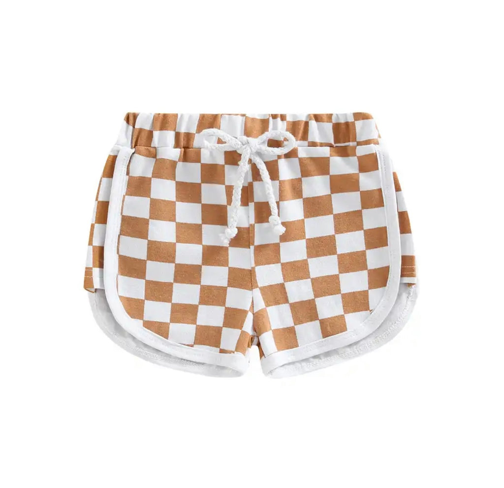 Checkered Shorts - Brown